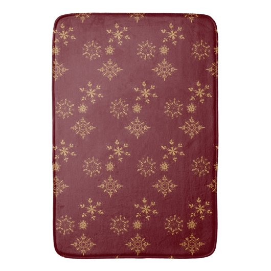 Goldene Schneeflocken Weihnachtsmuster Badematte (Vorderseite Vertikal)