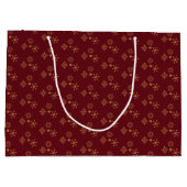 Goldene Schneeflocken Weihnachtsmuster Große Geschenktüte (Rückseite)