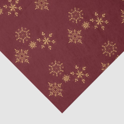 Goldene Schneeflocken Weihnachtsmuster Seidenpapier (Ausschnitt)