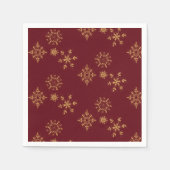 Goldene Schneeflocken Weihnachtsmuster Serviette (Vorderseite)