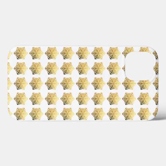 Goldene Schneeflocken Weißes Telefon Fall Case-Mate iPhone Hülle (Rückseite (Horizontal))