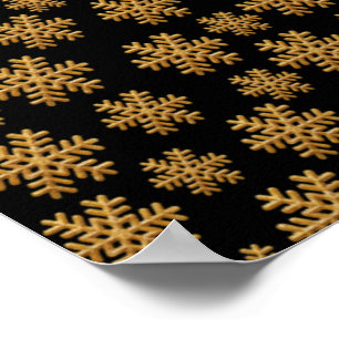 Goldene Schneeflocken Winter Frohe Weihnachten Xma Poster
