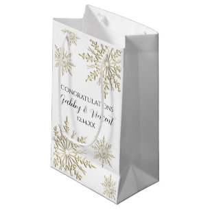 Goldene Schneeflocken Winter Hochzeit Herzlichen G Kleine Geschenktüte