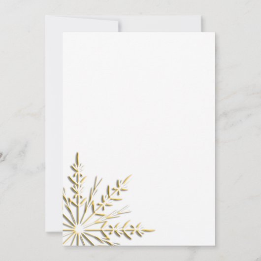 Goldene Schneeflocken Winter Hochzeit Probe Dinner Einladung (Rückseite)