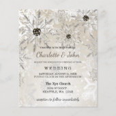 Goldene Schneeflocken Winterhochzeit Einladung (Vorderseite)