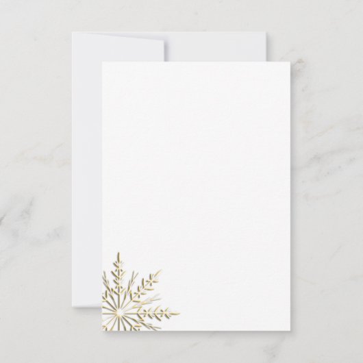 Goldene Schneeflocken Winterhochzeit Save the Date (Rückseite)