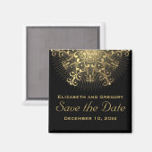 Goldene Schneeflocken-Winterhochzeit Save the Date Magnet (Vorderseite/Rückseite)