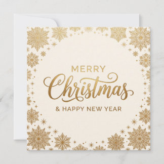Goldene Schneeglöckchen Weihnachts- und Neujahrska Feiertagskarte