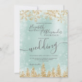 Goldene Schneekiefer Weihnachtsfeier Einladung (Vorderseite)