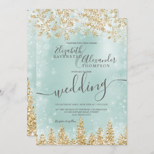 Goldene Schneekiefer Weihnachtsfeier Einladung