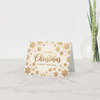 Goldene Schneeklocken-Weihnachtskarte zum Falten Feiertagskarte