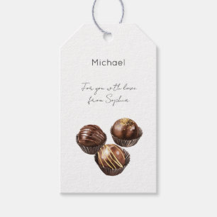 Goldene Schokoladen Weihnachten Geschenkanhänger