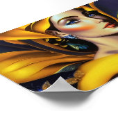 Goldene Schönheit und Mode Modell 1 - künstlerisch Poster (Ecke)