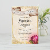 Goldene Schönheit und Vintage Märchen Einladung (Stehend Vorderseite)