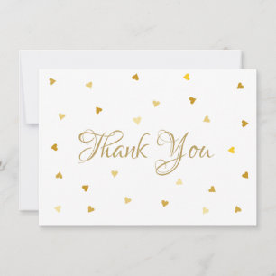 Goldene Schrift Dankeschön Herzen Konfetti Dankeskarte