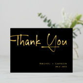 Goldene Schrift Hochzeit Danke Echtfolien Karten (Stehend vorne)