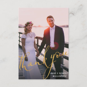 goldene Schrift Hochzeit Danke Fotokarte