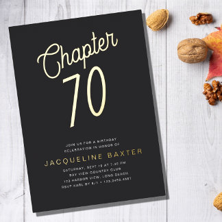 Goldene Schrift Kapitel 70 70. Geburtstagspartei Folieneinladung