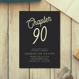 Goldene Schrift Kapitel 90 90. Geburtstagspartei Folieneinladung