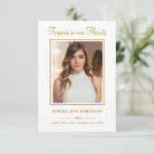 Goldene Schrift Modernes Beerdigungsgebet zum Foto Karte (Stehend Vorderseite)