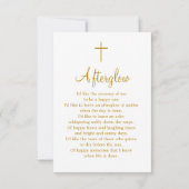 Goldene Schrift Modernes Beerdigungsgebet zum Foto Karte (Rückseite)