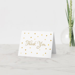 Goldene Schriftart Danke Herzen Konfetti Karte
