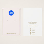 Goldene Schriftart-Logo-Rosa-Schmuckstück-Anzeige (Vorne & Hinten)