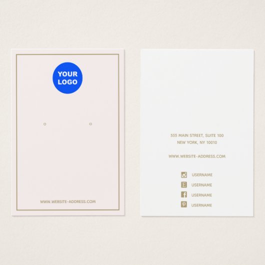 Goldene Schriftart-Logo-Rosa-Schmuckstück-Anzeige (Vorne & Hinten)