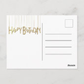 Goldene Schriften auf schwarzem Glück zum Geburtst Postkarte (Rückseite)