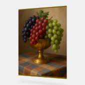 Goldene Schüssel mit Trauben Acrylschild (Winkel)