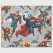 goldene Schutzschilde, silberne Blitzschrauben Geschenkpapier (Flach)