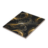 Goldene Schwaden auf schwarz Fliese (Seite)