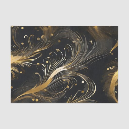 Goldene Schwaden auf schwarz Seidenpapier (Vorderseite)