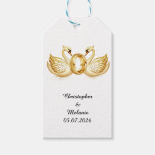 Goldene Schwäne Einbindung in elegante künstlerisc Geschenkanhänger