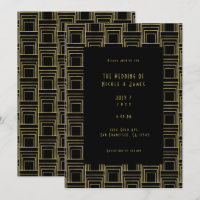 Goldene Schwarz Art Deco Geometrische Sleek Retro 