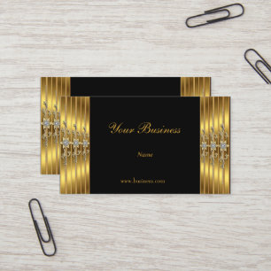 Goldene Schwarz Elegante Veredelte Visitenkarte