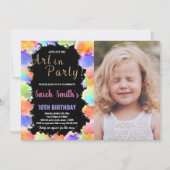 Goldene Schwarz Farben Farbe Farbe Farbe Farbe Far Einladung (Vorderseite)