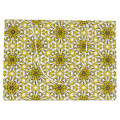 Goldene schwarz-weiße Arabeske-Tasche Große Geschenktüte (Rückseite)