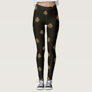 Goldene Schwarzbeinige Leggings Muster