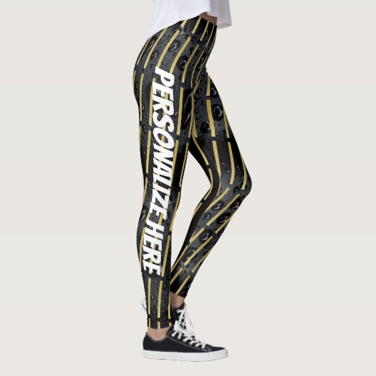 Goldene schwarze Blasen - Custom Modern Designer Leggings (Rechts)
