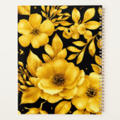 Goldene schwarze Blumen professionelle Terminplanu Planer (Rückseite)