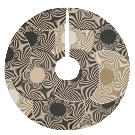 Goldene Schwarze Bögen: Abstrakt Polyester Weihnachtsbaumdecke (Vorderseite)