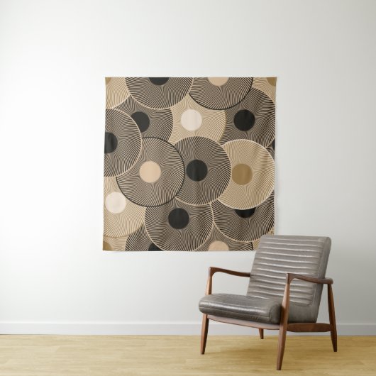 Goldene Schwarze Bögen: Abstrakt Wandteppich (Beispiel)