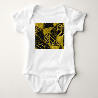 Goldene Schwarze Dreieck-Textur-Illusion Baby Strampler