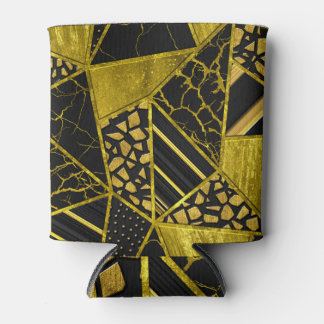 Goldene schwarze Dreieck-Textur-Illusion Dosenkühler