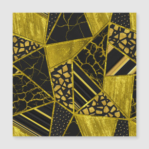 Goldene schwarze Dreieck-Textur-Illusion Magnetkarte
