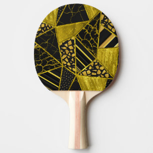 Goldene schwarze Dreieck-Textur-Illusion Tischtennis Schläger