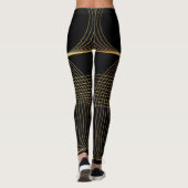 Goldene, schwarze, elegante, coole, einzigartige t leggings (Rückseite)