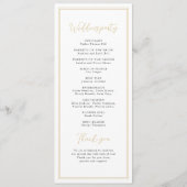 Goldene Schwarze Eleganz romantische Hochzeit Programm (Rückseite)