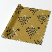Goldene schwarze Geschenkpapier (Ungerollt)
